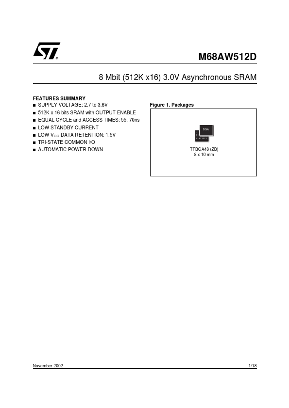 M68AW512D ST Microelectronics