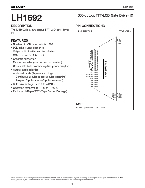 LH1692 Sharp Electrionic Components