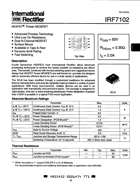 IRF7102 International Rectifier