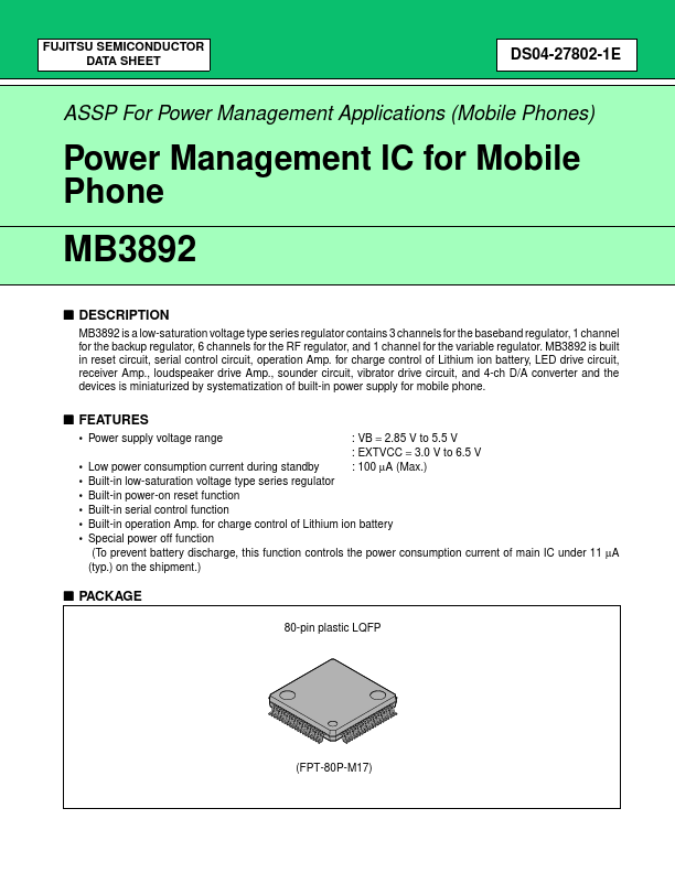 MB3892 Fujitsu Media Devices
