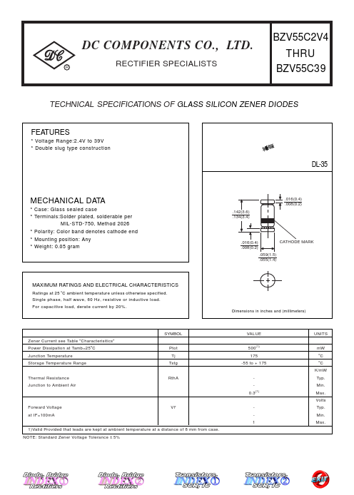 BZV55C2V0 DC COMPONENTS