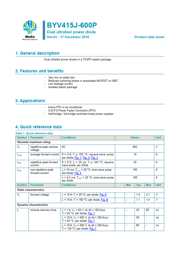 <?=BYV415J-600P?> डेटा पत्रक पीडीएफ