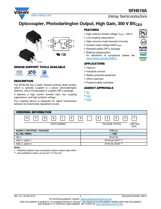 SFH619A Vishay Siliconix