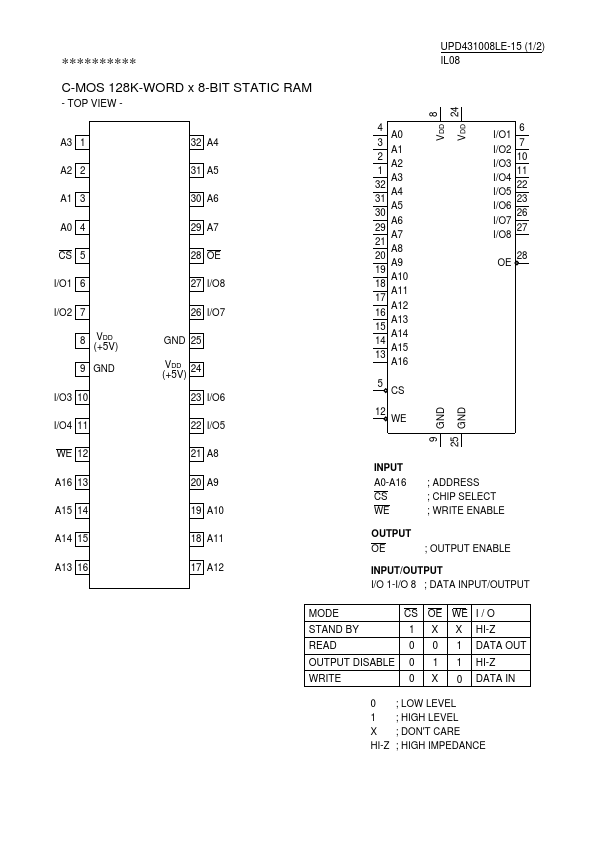 UPD431008LE-15