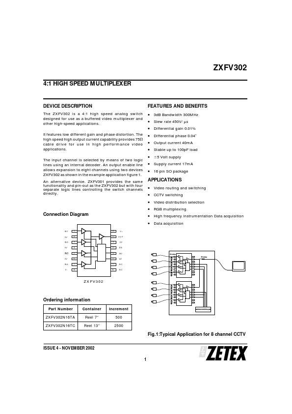 ZXFV302 Zetex Semiconductors