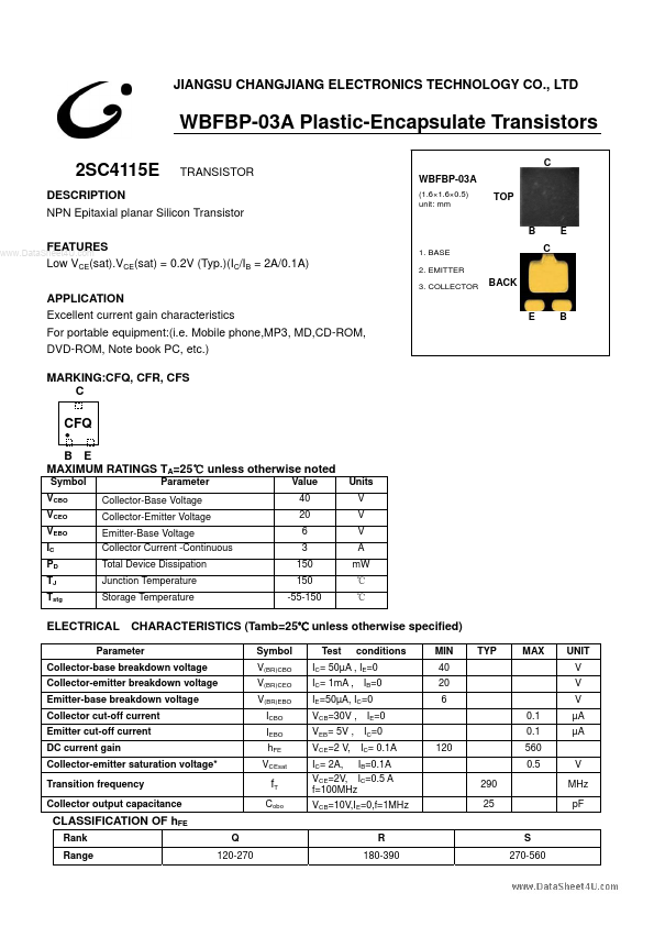 C4115E Jiangsu Changjiang Electronics