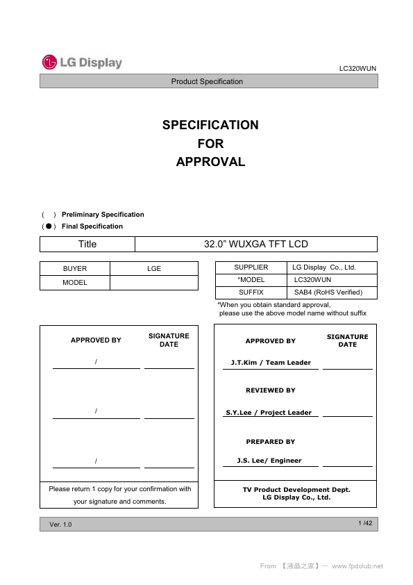 LC320WUN-SAB4 LG