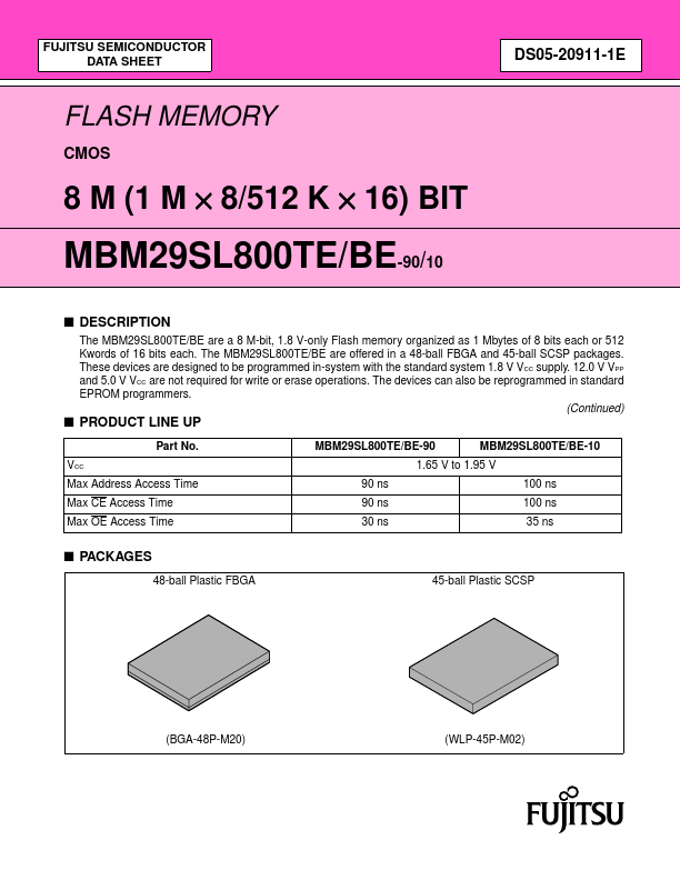 MBM29SL800TE-90 Fujitsu