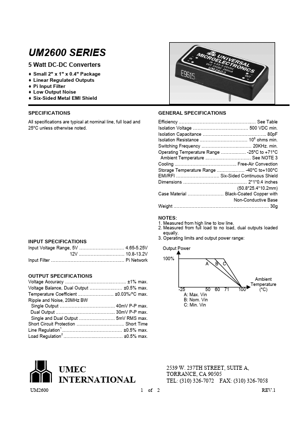UM2601 Universal Microelectronic