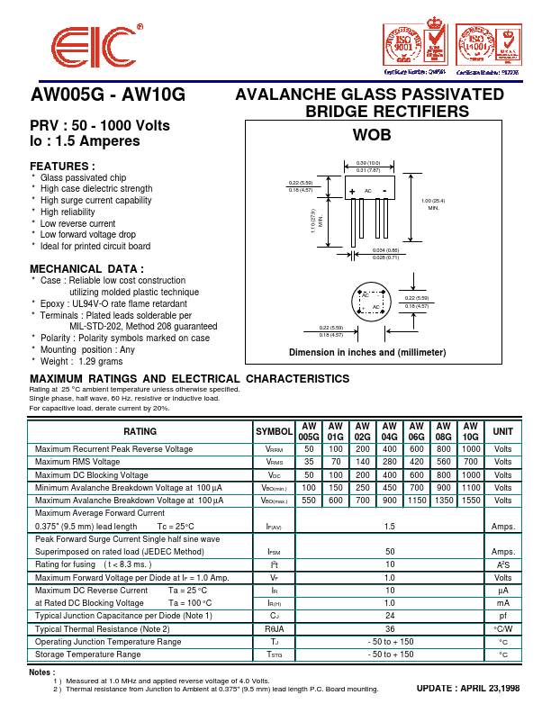 AW06G EIC discrete Semiconductors