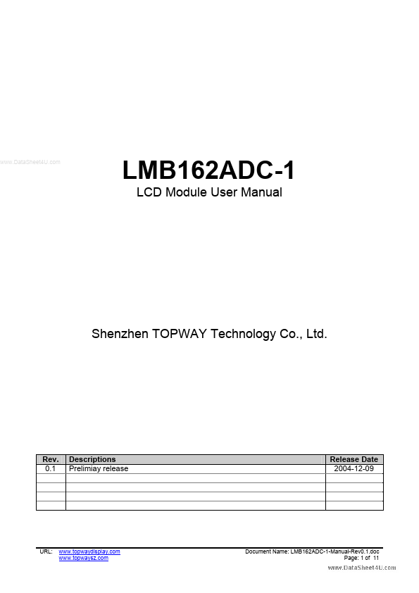 LMB162ADC-1 Shenzhen