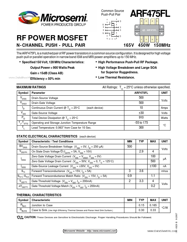 ARF475FL Microsemi