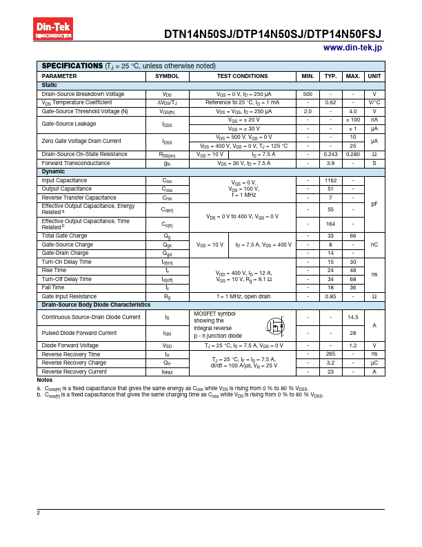 DTP14N50SJ