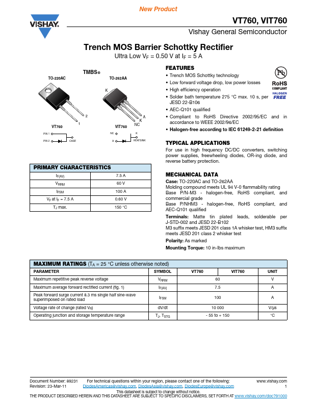 <?=VIT760?> डेटा पत्रक पीडीएफ