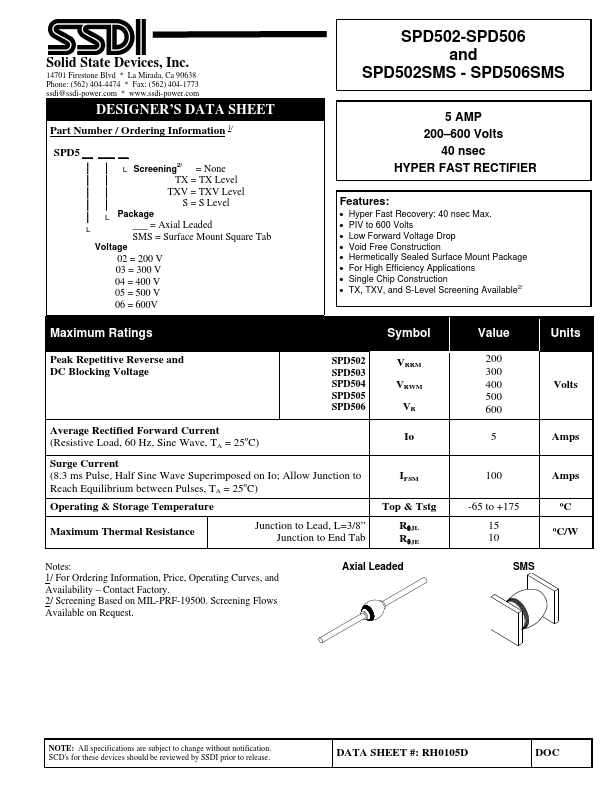 SPD503SMS SSDI