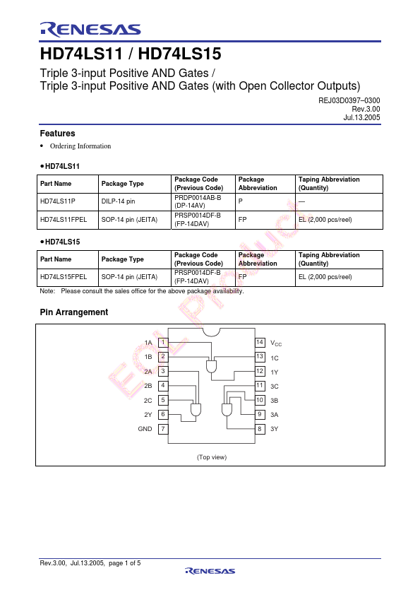 HD74LS15 Renesas