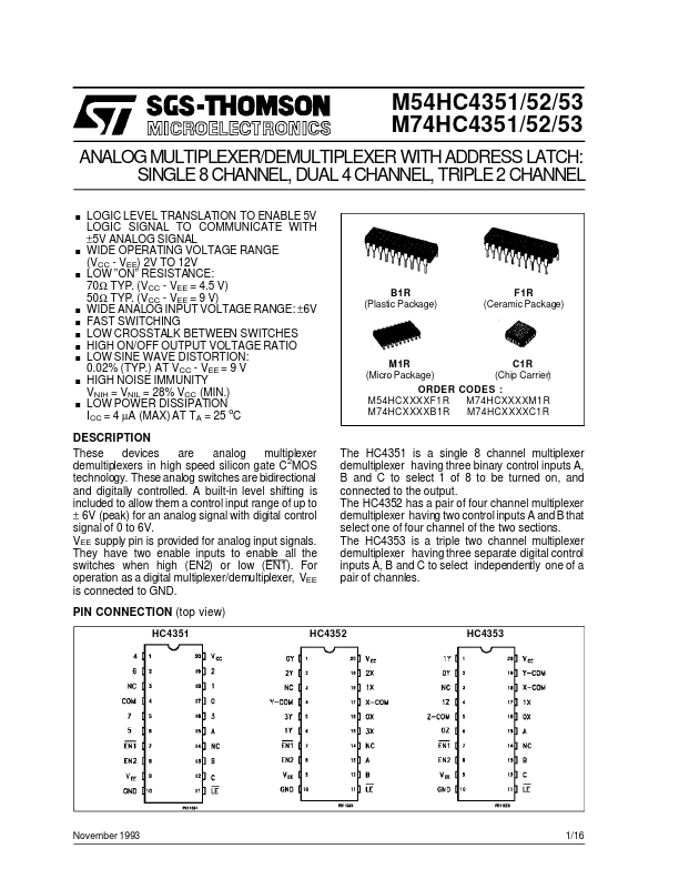 M54HC4352 ST Microelectronics