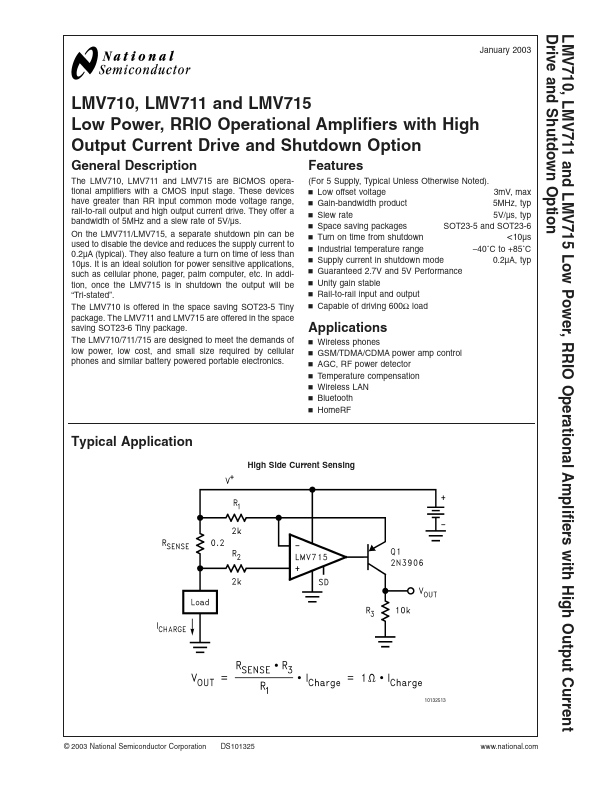 LMV710 National Semiconductor