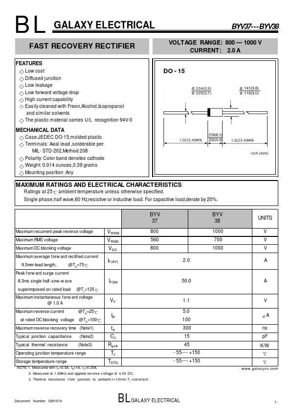 BYV38 GALAXY ELECTRICAL