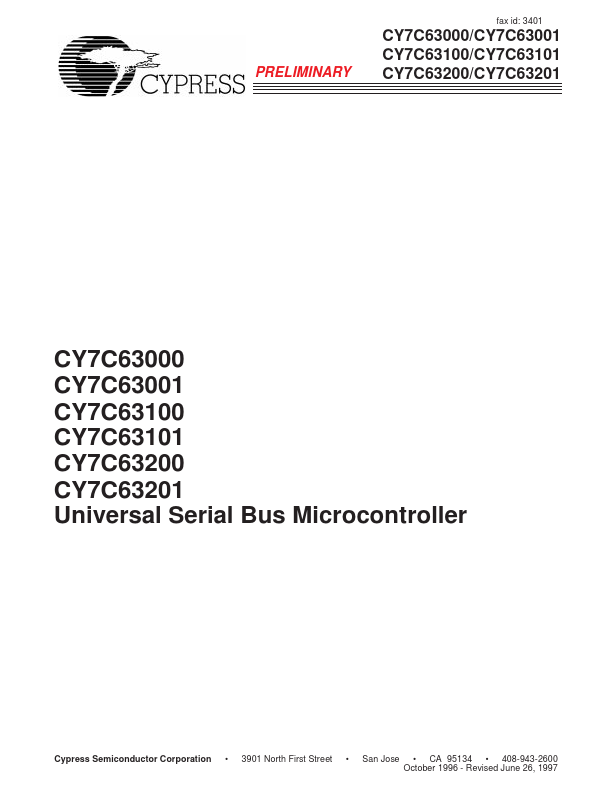 CY7C63000 Cypress Semiconductor