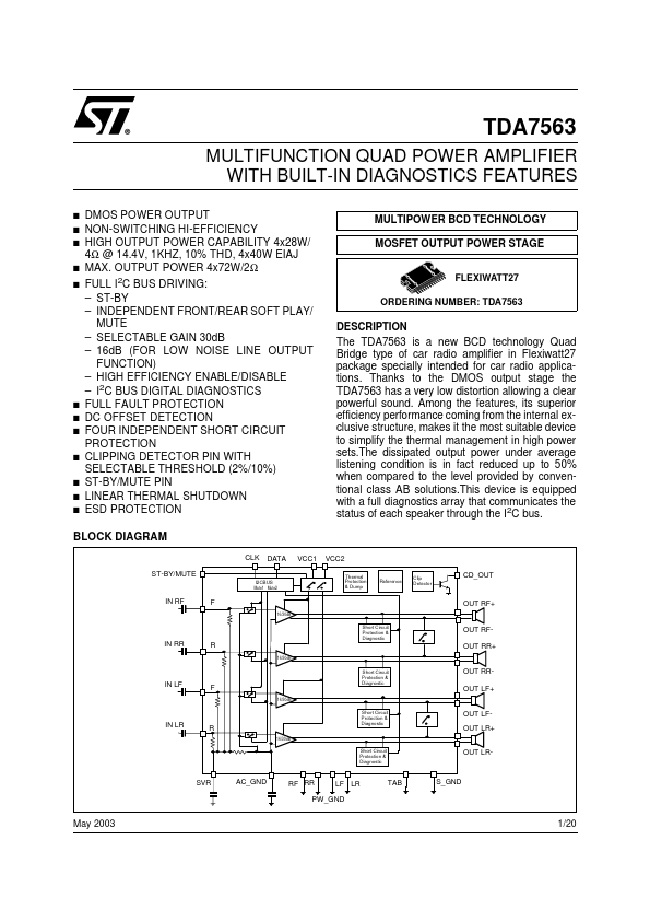 TDA7563 ST Microelectronics