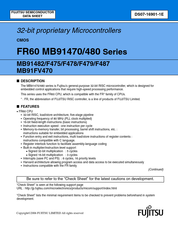 MB91F475 Fujitsu Media Devices