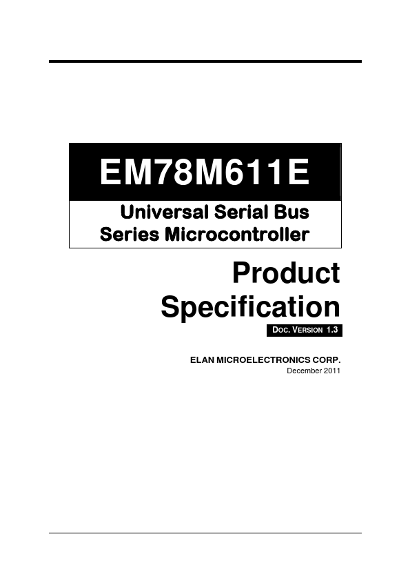 EM78M611E ELAN Microelectronics
