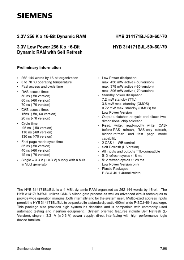 <?=HYB314171BJ-60?> डेटा पत्रक पीडीएफ