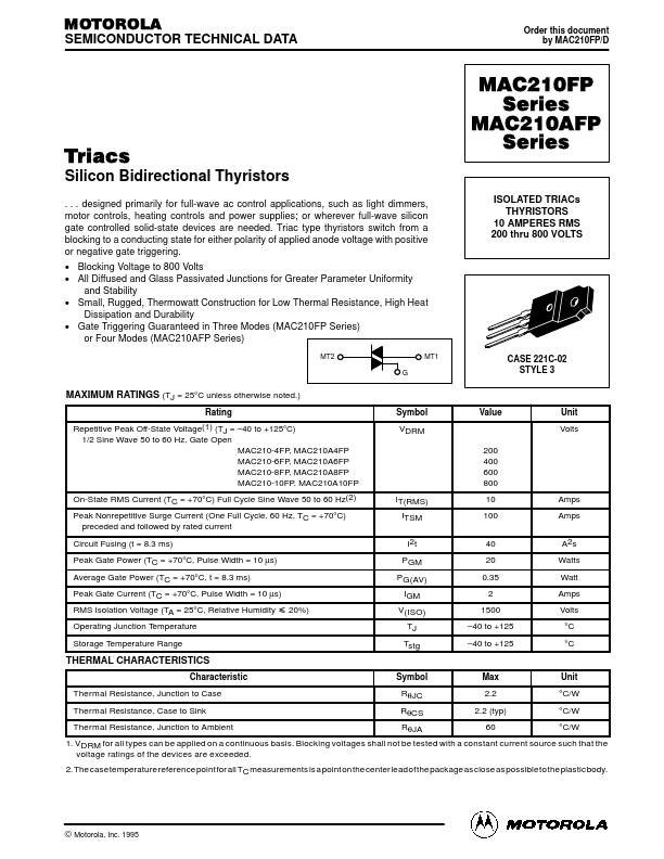 MAC210-6FP Motorola