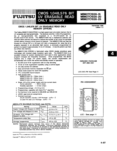 <?=27C1028?> डेटा पत्रक पीडीएफ