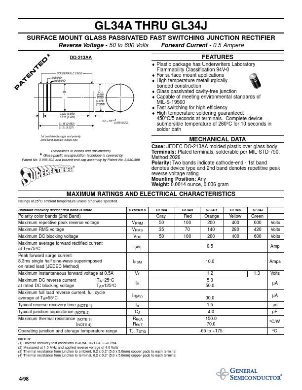 GL34A General Semiconductor