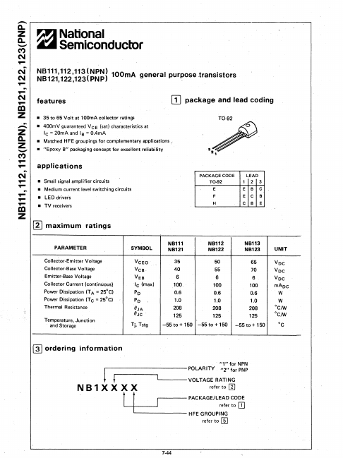 NB122 National Semiconductor