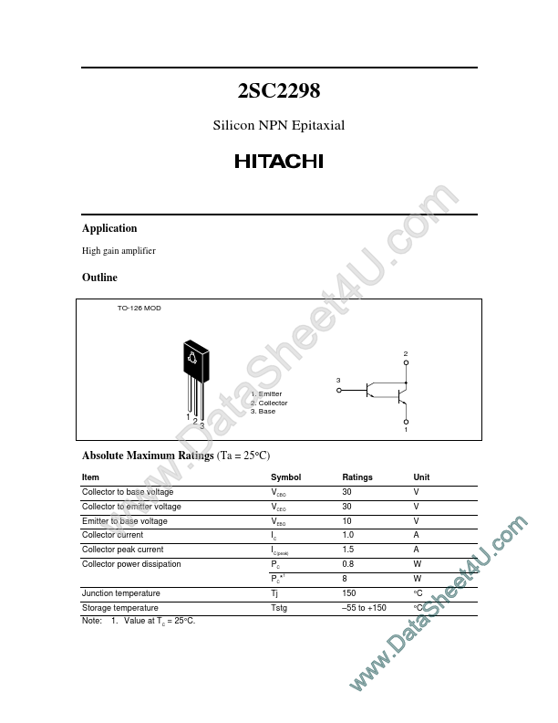 2SC2298 Hitachi Semiconductor