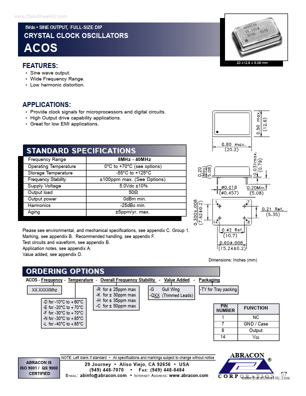 <?=ACOS?> डेटा पत्रक पीडीएफ