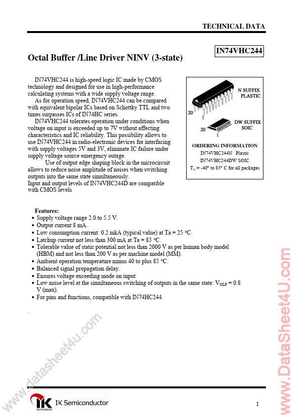 IN74VHC244 IK Semiconductor