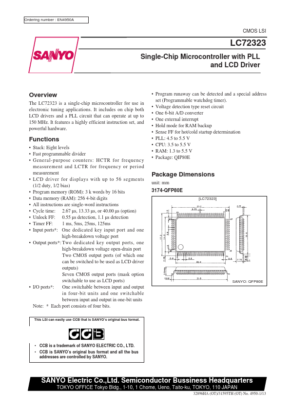 LC72323 Sanyo Semicon Device