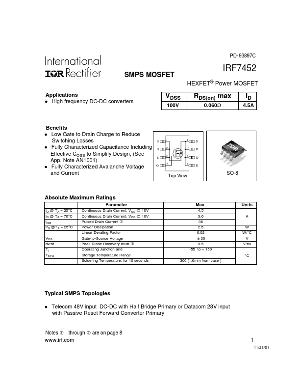 IRF7452 International Rectifier