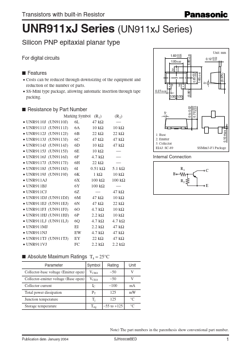 UNR911N Panasonic Semiconductor