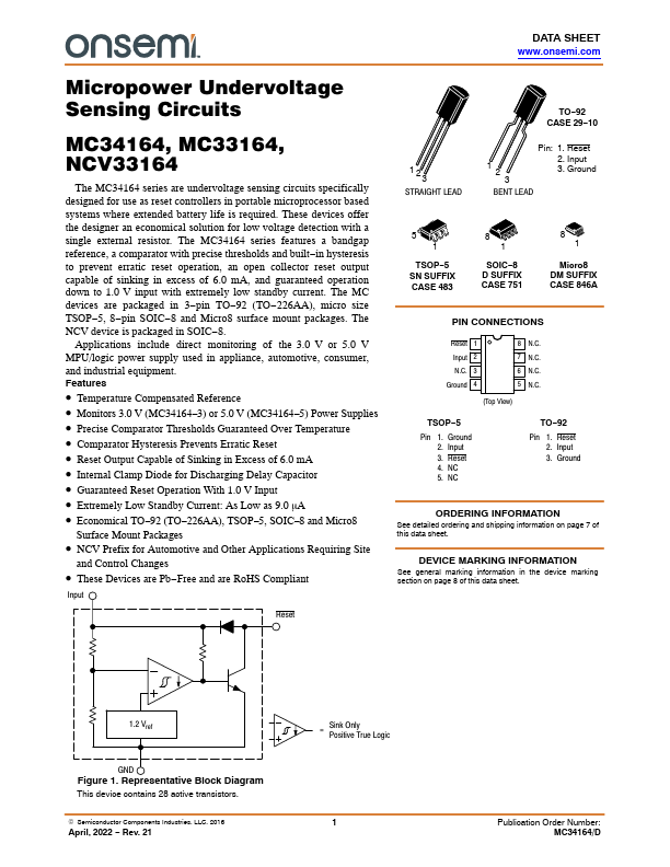 MC33164 ON Semiconductor