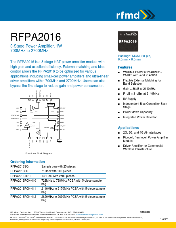 <?=RFPA2016?> डेटा पत्रक पीडीएफ