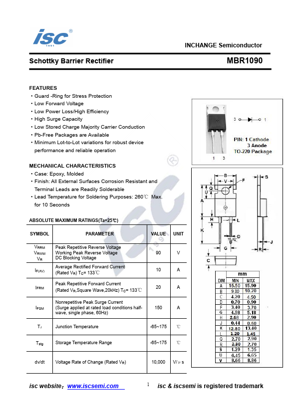 MBR1090 Inchange Semiconductor