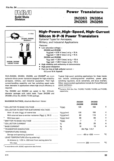 2N3264 RCA