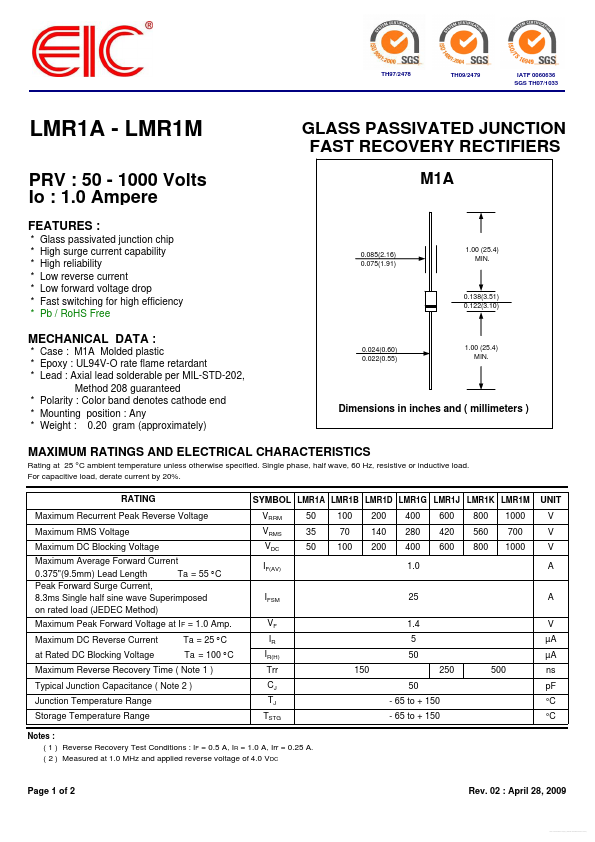 <?=LMR1A?> डेटा पत्रक पीडीएफ