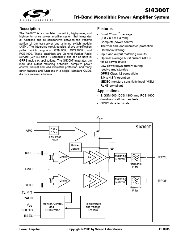 <?=SI4300T?> डेटा पत्रक पीडीएफ