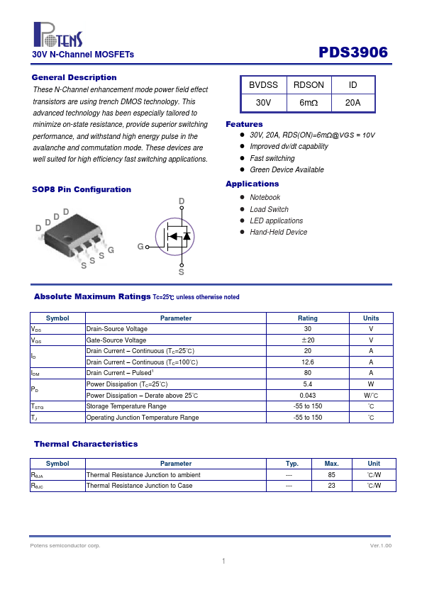 PDS3906 Potens semiconductor
