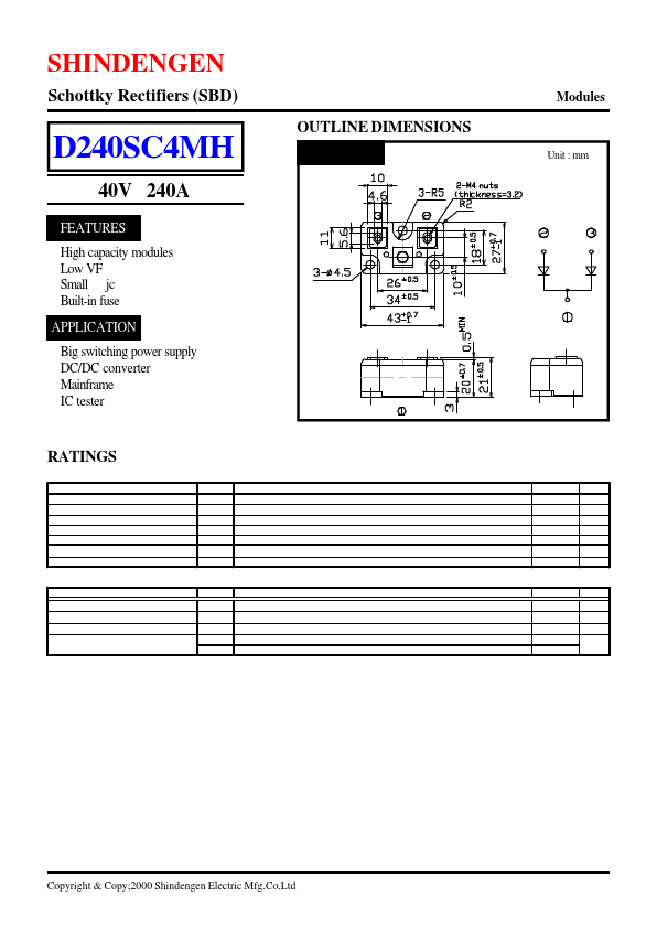 D240SC4MH Shindengen Electric Mfg.Co.Ltd