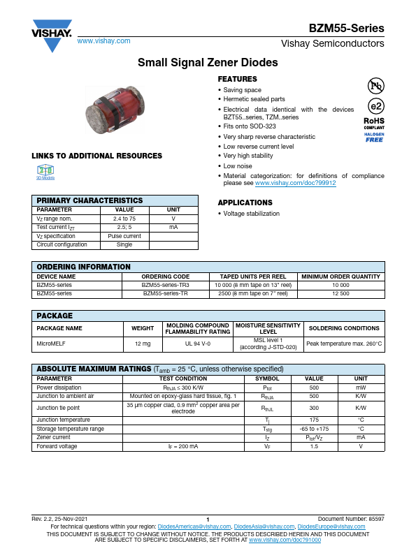 BZM55C5V1 Vishay