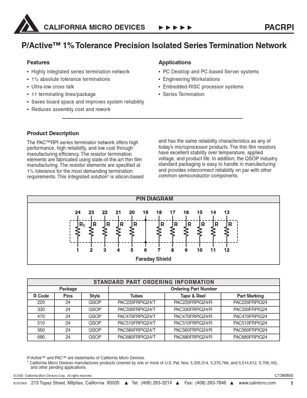 PAC510FRPIQ24R California Micro Devices Corp