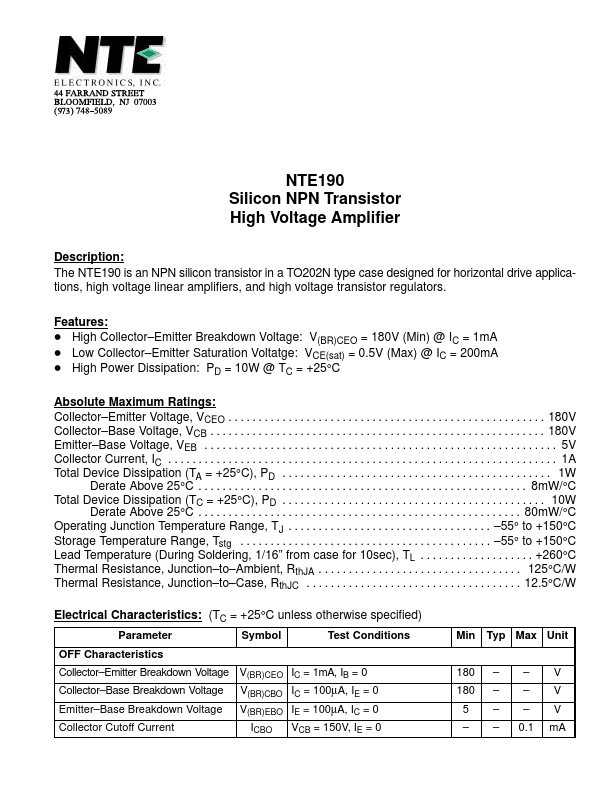 NTE190