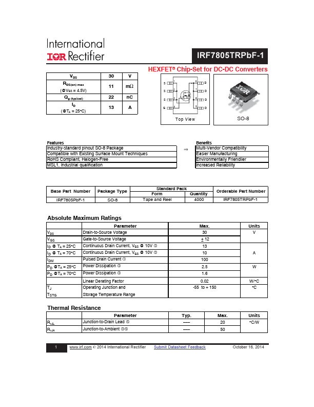 IRF7805PBF-1 International Rectifier